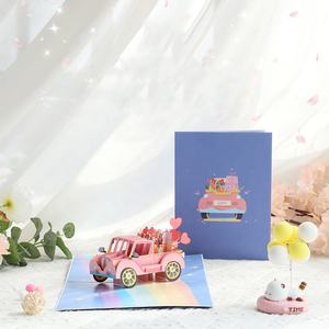 情人节3D贺卡节日3D贺卡精美彩印爱心汽车贺卡 - Product Image 2