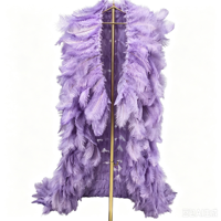 Nouvel Arrivage : Écharpe en Plumes d'Autruche Tendance, Vente en Gros, 2 Yards, Plumes d'Autruche Naturelles, Cape Écharpe pour Robe de Mariée, Mur de Plumes