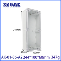 244*100*60MM PC ABS plastique extérieur boîte de jonction boîtes électriques boîtier de projet avec couvercle transparent transparent