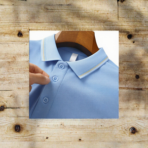 Polo pour homme avec logo personnalisé, 100% coton tricoté, manches courtes, anti-rides, vêtements d'entraînement de golf - Product Image 2