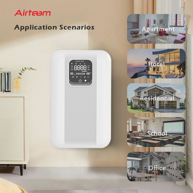 Energy Efficiency Home HEPA Purification Ventilation System WiFi Wall Mounted Heat Recovery Ventilation System