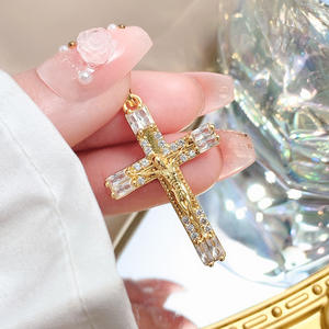 [Auténtico Oro sobre Cobre] Colgante de Zirconio con Microincrustaciones, Joyería Artesanal Personalizada Transparent <span class=keywords><strong>Faith</strong></span>, Diseño Transfronterizo - Product Image 2