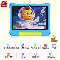 Tablette éducative pour enfants de 10,1 pouces, Android 12.0, processeur Intel Octa Core, 3 Go + 64 Go de stockage, Wi-Fi, type-C, étui en EVA, nouvelle