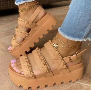 Sandalias de plataforma de moda de otoño 2023, alpargata con correa en el tobillo, zapatos cómodos de verano con punta abierta, zapatillas de exterior para mujer, sandalias - Product Image 4