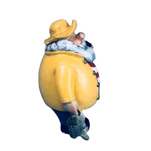 Statue di artigianato in resina personalizzate abito giallo di old sailor smoking statuette sea series furniture for decoration - Product Image 4