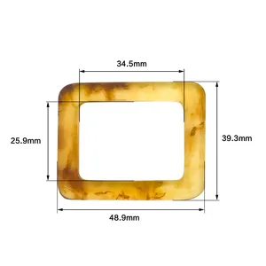 Rectangle resin buckle amber color