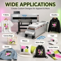 Nouvelle machine d'impression DTF automatique haute vitesse 700 mm avec agitateur et sécheur pour la production de t-shirts, sweats à capuche, vêtements de sport et la décoration textile