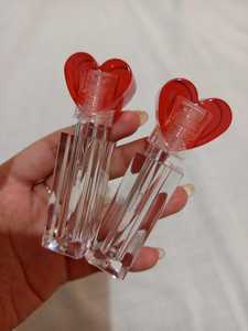 Tubes à rouge à lèvres roses avec logo personnalisé, contenants en plastique transparent rectangulaires de 3,5 ml, <span class=keywords><strong>bouchon</strong></span> en forme de cœur, emballage cosmétique, sérigraphie - Product Image 5