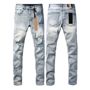 <span class=keywords><strong>Jean</strong></span> en denim <span class=keywords><strong>noir</strong></span> <span class=keywords><strong>slim</strong></span> fit déchiré et délavé de haute qualité pour <span class=keywords><strong>homme</strong></span>, coupe droite, style américain - Product Image 5