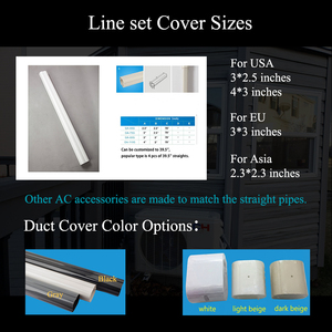YOD HVACダクト装飾ミニスプリットラインセットカバーキットスリムダクト<span class=keywords><strong>PVC</strong></span>トランキングDIY塗装可能屋内用エコフレンドリー - Product Image 4