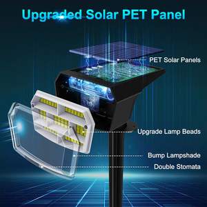 Impermeable IP67 Luces solares al aire libre 59 Leds 3 modos de iluminación Focos de paisaje <span class=keywords><strong>solar</strong></span> - Product Image 2