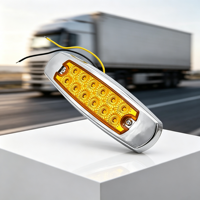 Feu de gabarit latéral chromé JHS 12V, 12 LED, 6,3 pouces pour camion, remorque, bus, poids lourd, camping-car