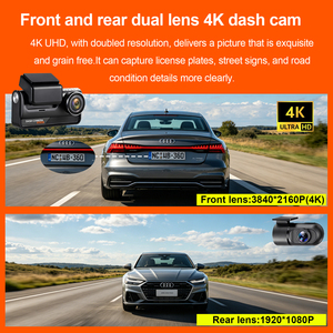 NUEVA Cámara para Auto DVR 4K+1K, Cámara Delantera y Trasera <span class=keywords><strong>de</strong></span> Doble Lente, Adas Dashcam 4G+4K Wifi GPS, Cámara 4K - Product Image 2
