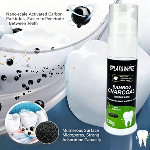 Pâte dentifrice au <span class=keywords><strong>charbon</strong></span> actif à la menthe fraîche, prix usine, anti-caries, blanchissante, sans danger pour l'émail, nettoyage en profondeur, usage quotidien, 130 ml, mousse - Product Image 2