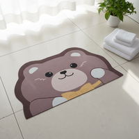 Alfombrilla de Baño de Tierra de Diatomeas con Forma Irregular, Diseño de Dibujos Animados, Súper Absorbente, de Secado Rápido, Antideslizante, para Entrada