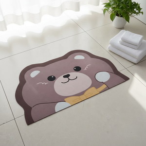 Alfombrilla de Baño de Tierra de Diatomeas con Forma Irregular, Diseño de Dibujos Animados, Súper Absorbente, de Secado Rápido, Antideslizante, para Entrada - Product Image 2