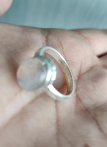 Anillo de piedra lunar arcoíris auténtica, plata de ley 925, anillo con gema azul brillante, piedra de nacimiento de junio, regalo de joyería para mujer, uso diario. - Product Image 5