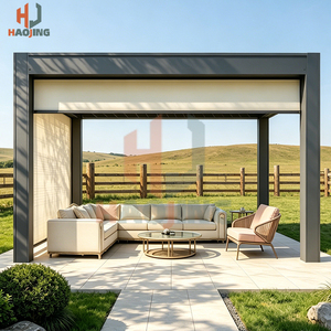 Pabellón de Jardín Impermeable con Iluminación LED, Pérgola de Aluminio 3x3 3x4 con Control Remoto y Diseño Natural - Product Image 5