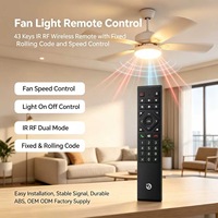 Télécommande sans fil IR RF personnalisée en usine, 43 touches, code fixe et code roulant, contrôle de vitesse, OEM ODM pour appareils électroniques