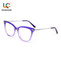 Nouvelles montures optiques élégantes en acétate œil de chat pour femmes, montures de lunettes de luxe de haute qualité pour lunettes de créateurs