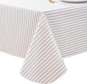 Huihe Elegant Stain-Resistant <strong>Striped</strong> Vinyl <strong>Table</strong> <strong>Cloth</strong> Durable PVC <strong>Table</strong> Pad Wipeable <strong>Table</strong> Topper for Family Meals/Gatherings - Product Image 3