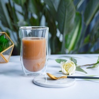 Ensemble de tasses de voyage en verre à double paroi, faites à la main, durables, sans BPA, verres à expresso, tasses à café isolées, tasses à thé, compatibles lave-vaisselle