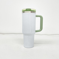 Tasse vierge scintillante de sublimation blanche de 40 oz avec logo personnalisé pour impression à faire soi-même gobelet de 40 oz avec couvercles étanches et paille à rabat