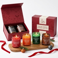 Coffret cadeau de bougies parfumées de Noël, pot en verre, cire de soja, décoration parfumée pour la maison, logo personnalisé
