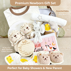 신생아 남아/여아 선물 세트, 봄철용 안전 담요와 턱받이가 포함된 면 소재 목욕용품 - Product Image 3