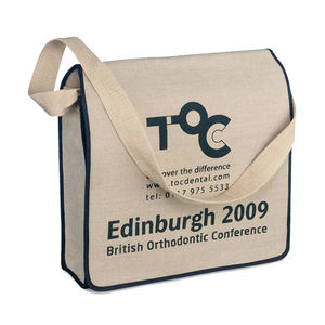 Jute sac à bandoulière avec bandoulière en coton - Product Image 1