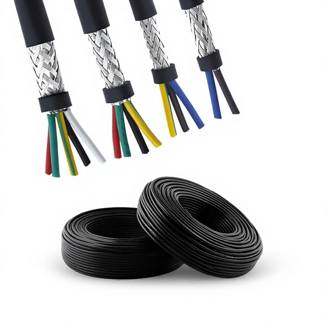 Pure Copper RVVP Shielded Cable 2-34 Core 0.15-2.5 Sq mm Signal Control Cable for Building Communication & Outdoor Engineering