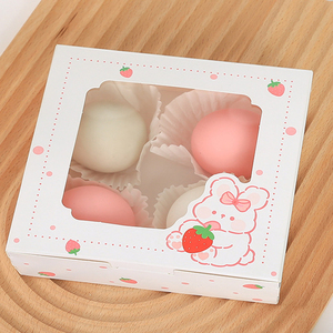 चिंग टेच फूड पैकेजिंग आपूर्तिकर्ता कस्टम डोनट केक ब्रेड टेकआउट बॉक्स विंडो के साथ किसी भी आकार का लोगो प्रिंट करें - Product Image 4