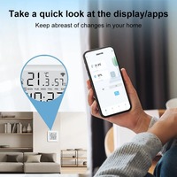 Tuya WiFi Sensor Kelembaban Suhu Cerdas LCD Tampilan Digital Termometer Higrometer Jam Kalender Alexa Google