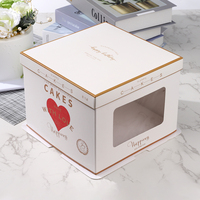 High-quality Custom square Packaging Cake Boxes Cardboard Paper Packaging Cake Boxes with a Separate Lid and Window