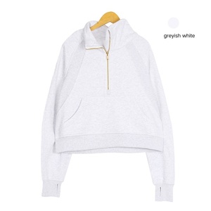 Chaqueta de Forro Polar Transpirable de Corte Regular para Mujer, Sudadera con Cuello Alto y Media Cremallera Personalizada, Top de Manga Larga de Spandex/Nylon para Yoga y Gimnasio - Product Image 4