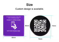 Etiqueta adhesiva epoxi NFC con código QR personalizado, pago de 13,56 MHZ, Chip programable, moneda de PVC, Mini etiqueta pequeña, pegatinas de código QR RFID NFC