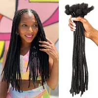 Extensions de cheveux humains brésiliens vierges Remy, tresses au crochet synthétiques Goddess Locs, ondulées et bouclées, type dreadlocks