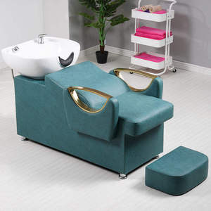Lying Hot Sale Hair Salon Color Custom Comfortable <b>Massage</b> Furniture <b>Head</b> Spa Shampoo Chair Washing Bed With Bowl - Product Image 4