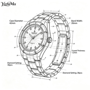 <span class=keywords><strong>Montre</strong></span> Moissanite Style Vintage Diamant VVS Entièrement Sertie Hip Hop Automatique Mécanique pour Homme Luxe - Product Image 4
