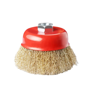 Disco abrasivo industrial de 4 pulgadas para bricolaje, con cerdas de nailon y alambre corrugado de acero inoxidable, para pulido, lijado y limpieza de caucho, OEM - Product Image 1