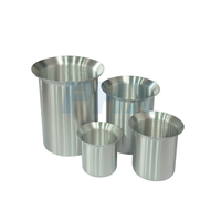 4 pièces de gobelets doseurs en aluminium pour peinture avec bord biseauté, pots de mélange pour l'automobile, 0,5 / 1 / 2 / 4 quarts