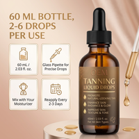 Gouttes autobronzantes Natural Glow 60ml, booster d'éclat du teint, hydratant, pour tous types de peau