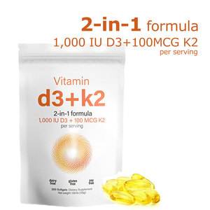 Vitamina D3 Premium 10000 UI + K2 MK-7 200mcg en Cápsulas Blandas con Aceite de Coco - Alta Absorción, Apoyo para Huesos e Inmunidad - Product Image 1