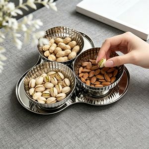 Dropshipping Shopify Bol à fruits en acier inoxydable, coupe à dessert, plateau de service pour collations, vaisselle multifonctionnelle pour la maison - Product Image 5