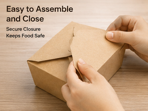 45oz #8 Kraft Paper Food Takeout Boxes Waterproof Oilproof Food <b>Container</b> - Product Image 4