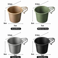Mug à bière Sierra en acier inoxydable 304, 350 ml, léger, avec sac de transport isolé, poignée pliable, tasse de camping, randonnée en plein air, pique-nique