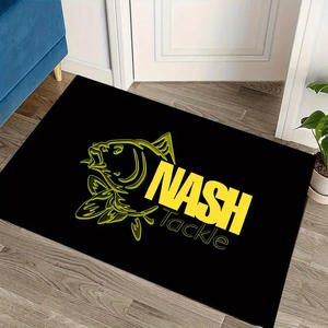 Tapis de porte Korda noir et vert avec logo, rectangulaire, en fibre de polyester, résistant aux taches, pour l'entrée de la maison - Product Image 4