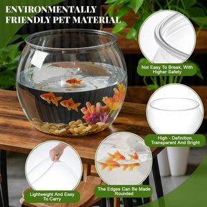Transparante ronde buikvormige visbak van kunststof, onbreekbaar, voor thuisdecoratie - Product Image 2