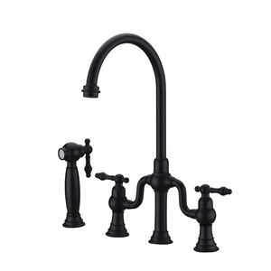 Robinet de <span class=keywords><strong>cuisine</strong></span> français <span class=keywords><strong>vintage</strong></span> à deux trous en acier inoxydable doré brossé Robinet chaud et froid avec pistolet pulvérisateur Robinet multifonction - Product Image 4