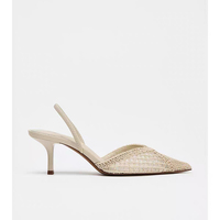 ZA MNG Sandales d'été élégantes à talons fins en maille brodée pour femmes, confortables, à talon compensé, sexy, pour soirées et bals de promo